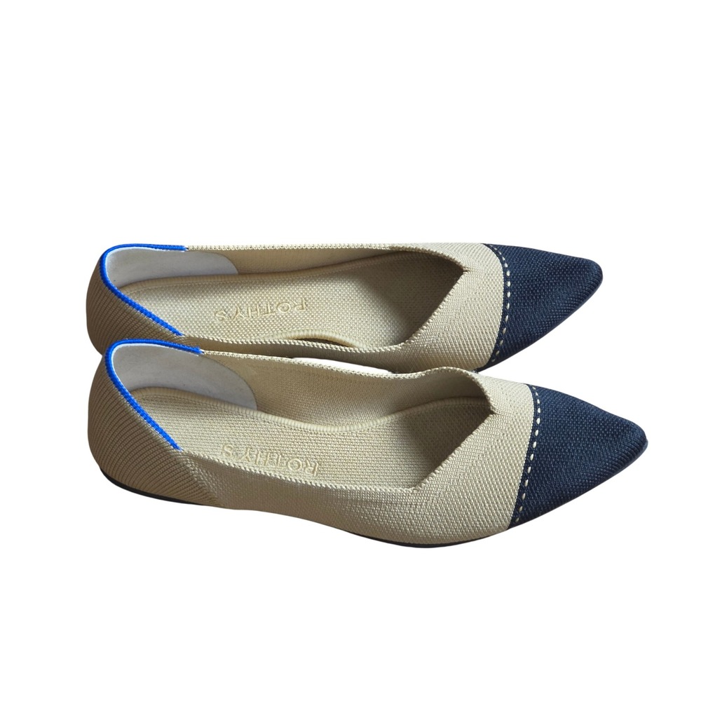 Rothy's The Point Flats Camel Captoe Pointed Slip On Shoes 8 Colorblock Corpcore